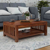 Essen Solid Sheesham Wood Coffee Table (Natural Finish)